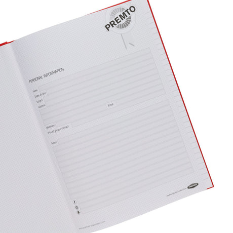 ■ Premto - A4 160pg Hardcover Notebook - Red by Premto on Schoolbooks.ie