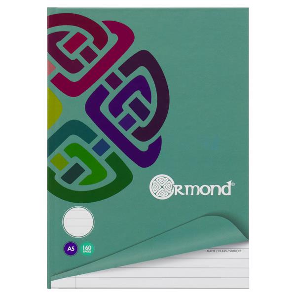 Ormond - A5 160 Page Hardcover Notebooks - Pack of 5 by Ormond on Schoolbooks.ie