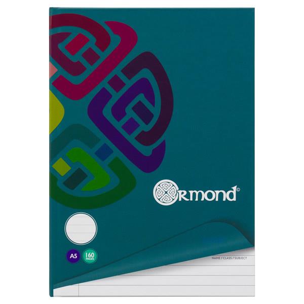 Ormond - A5 160 Page Hardcover Notebooks - Pack of 5 by Ormond on Schoolbooks.ie