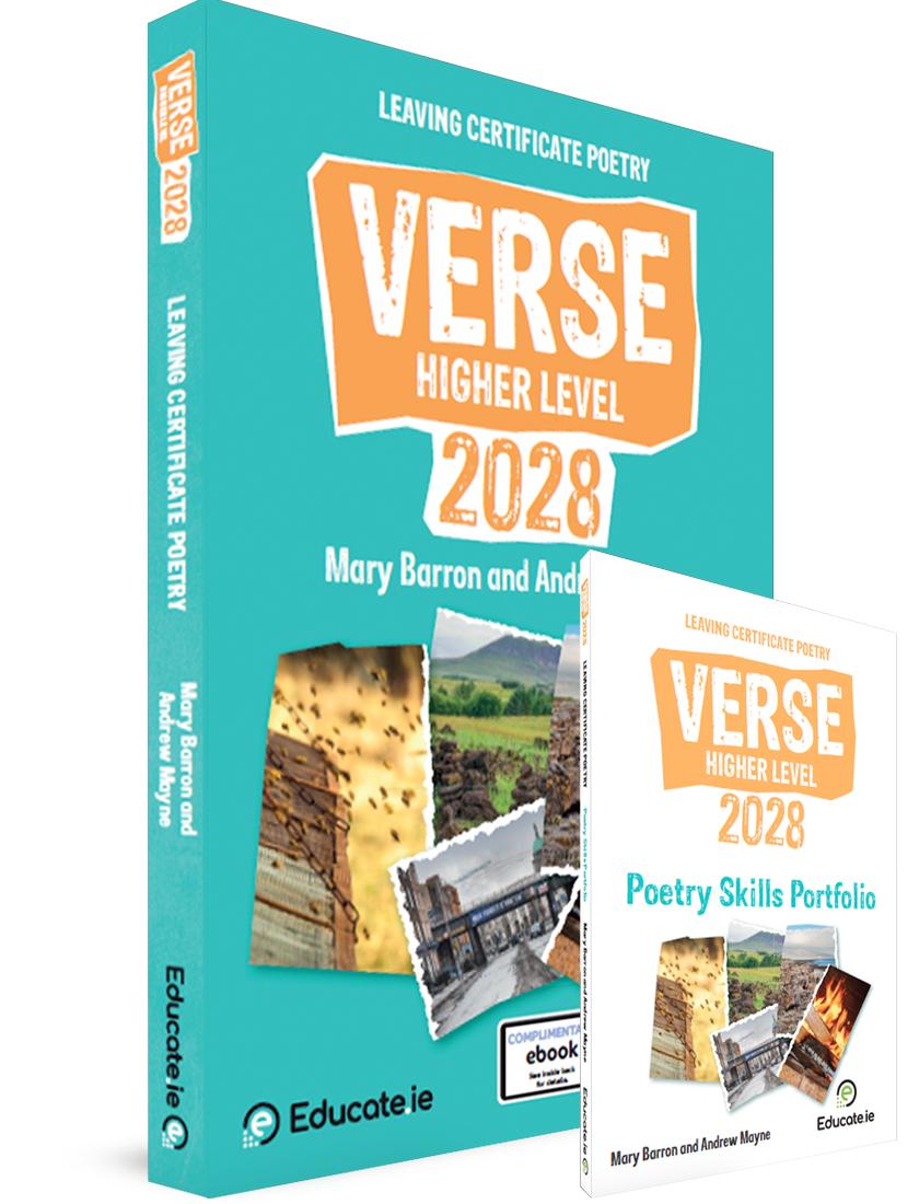 Verse 2028 - Leaving Cert Poetry - Higher Level - Textbook & Poetry Skills Portfolio Book - Set by Educate.ie on Schoolbooks.ie
