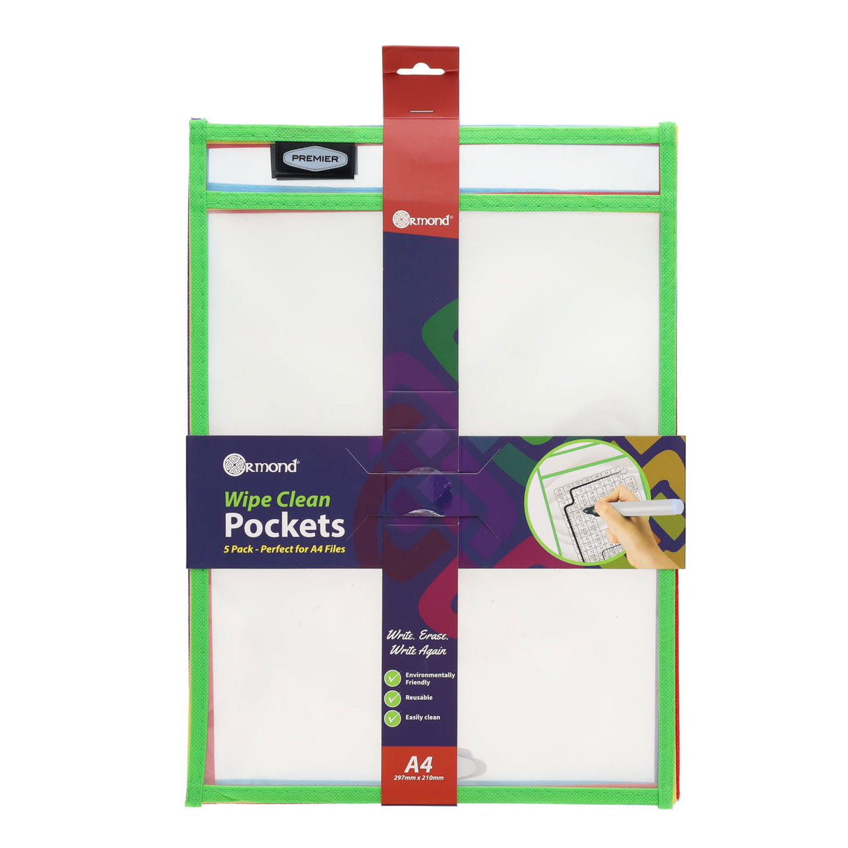 Dry Erase Pockets - Pack of 5 by Student Solutions on Schoolbooks.ie