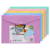 Premto - A4 Button Wallet - Pastel - Pack of 5 by Premto on Schoolbooks.ie