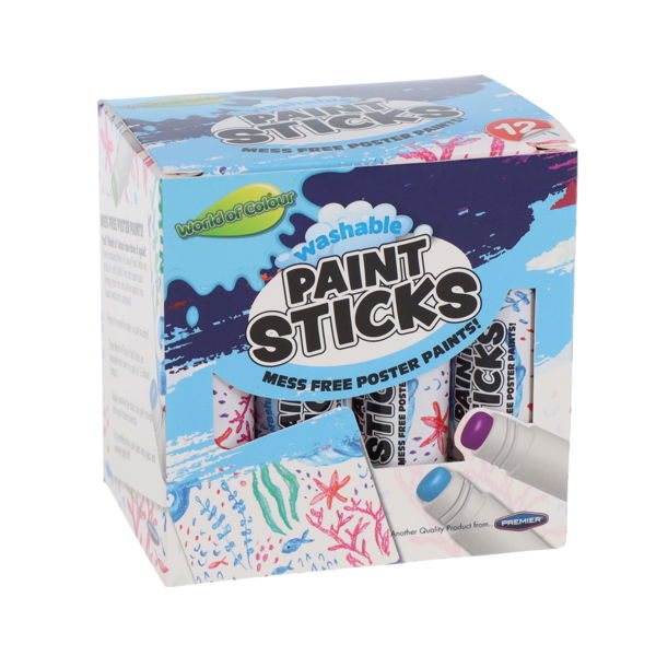 World of Colour - Washable Poster Paint Sticks - Box 12