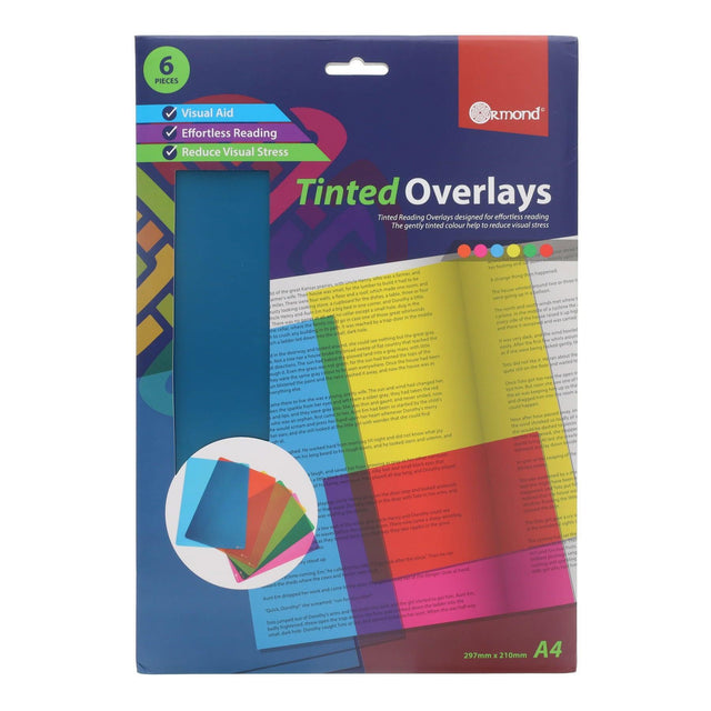 Ormond - Tinted Overlays - A4 - Packet of 6 by Ormond on Schoolbooks.ie