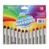 World of Colour - Thick'N'Thin Washable Markers - Pack of 12 by World of Colour on Schoolbooks.ie