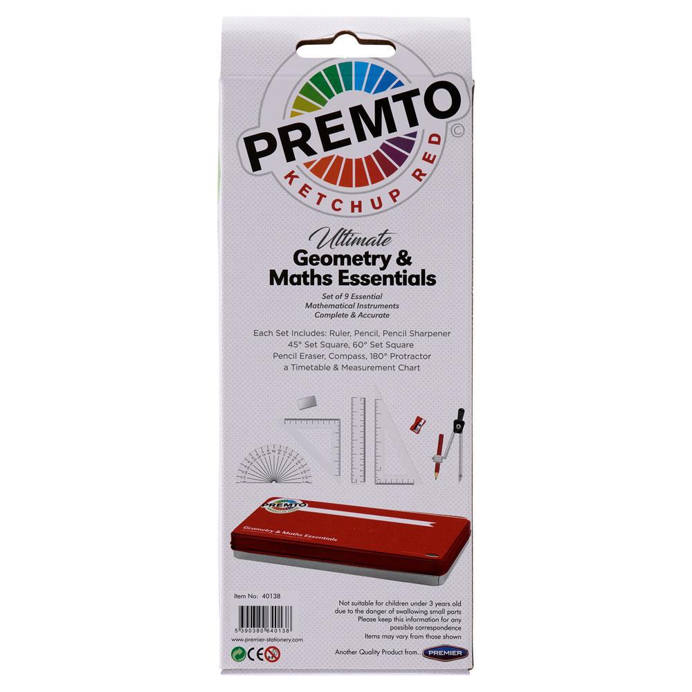 Premto - Maths Set - 9 Piece - Ketchup Red by Premto on Schoolbooks.ie