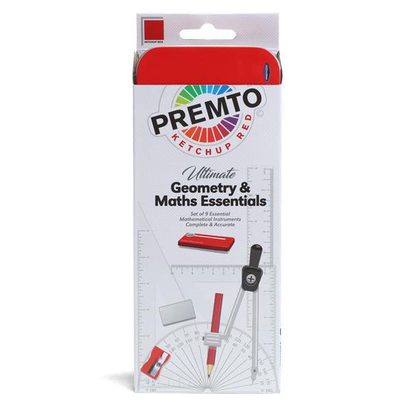 Premto - Maths Set - 9 Piece - Ketchup Red by Premto on Schoolbooks.ie