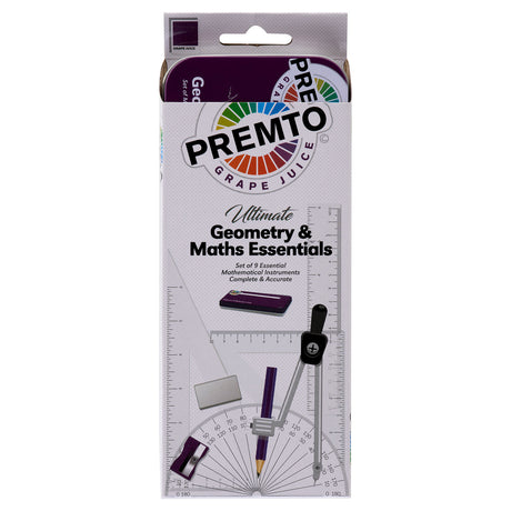 Premto - Maths Set - 9 Piece - Grape Juice by Premto on Schoolbooks.ie