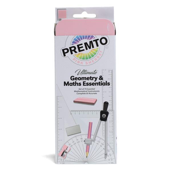 Premto - Maths Set - 9 Piece - Pink Sherbet by Premto on Schoolbooks.ie