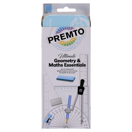 Premto - Maths Set - 9 Piece - Cornflower Blue by Premto on Schoolbooks.ie