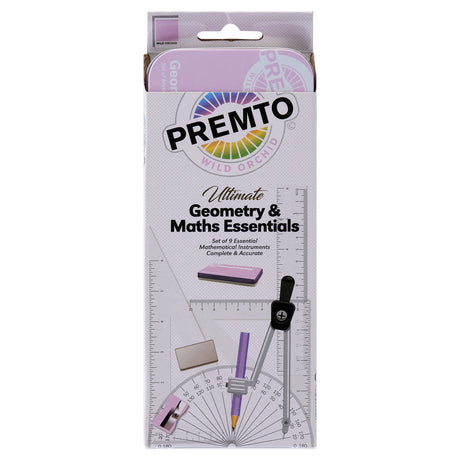 Premto - Maths Set - 9 Piece - Wild Orchid by Premto on Schoolbooks.ie