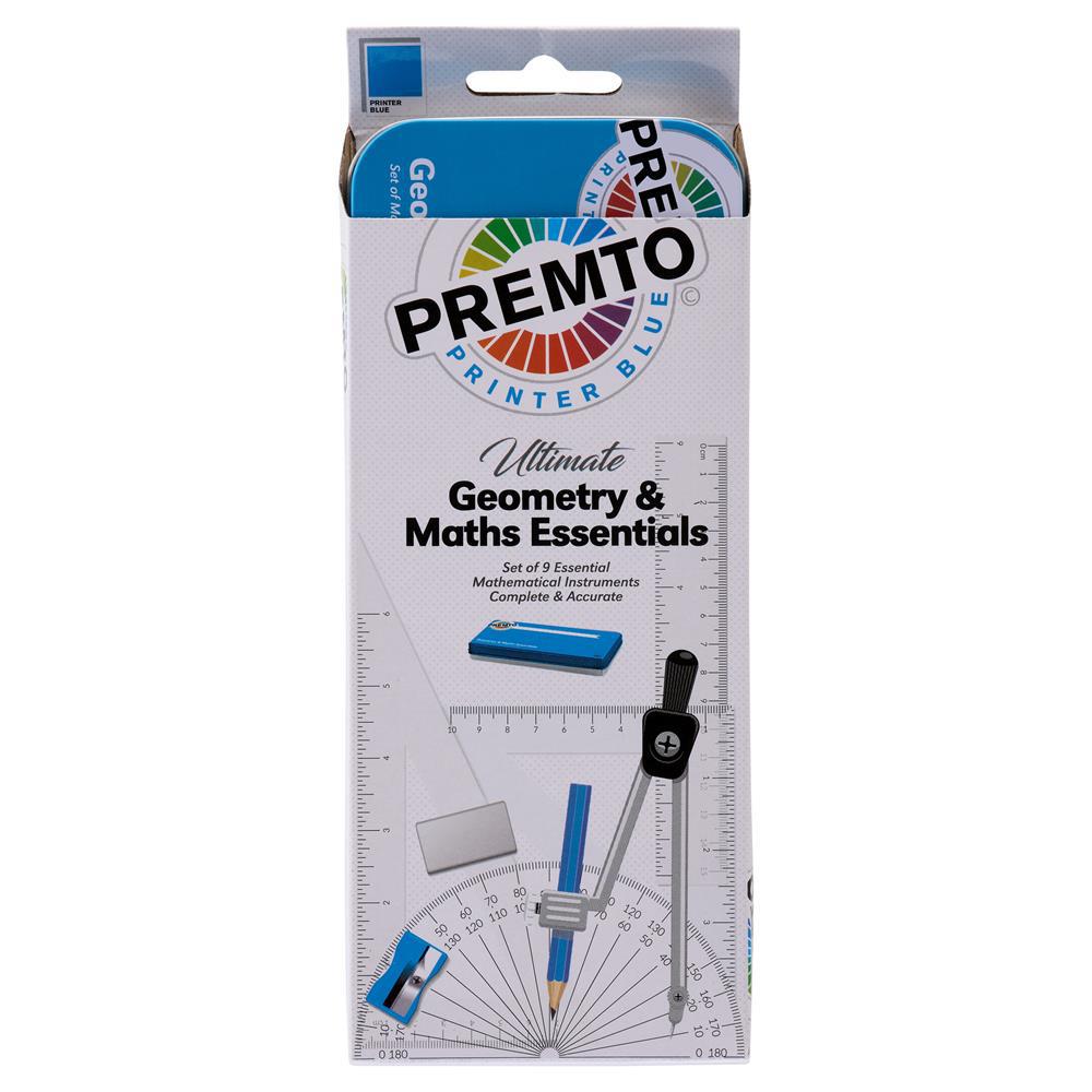 Premto - Maths Set - 9 Piece - Printer Blue by Premto on Schoolbooks.ie