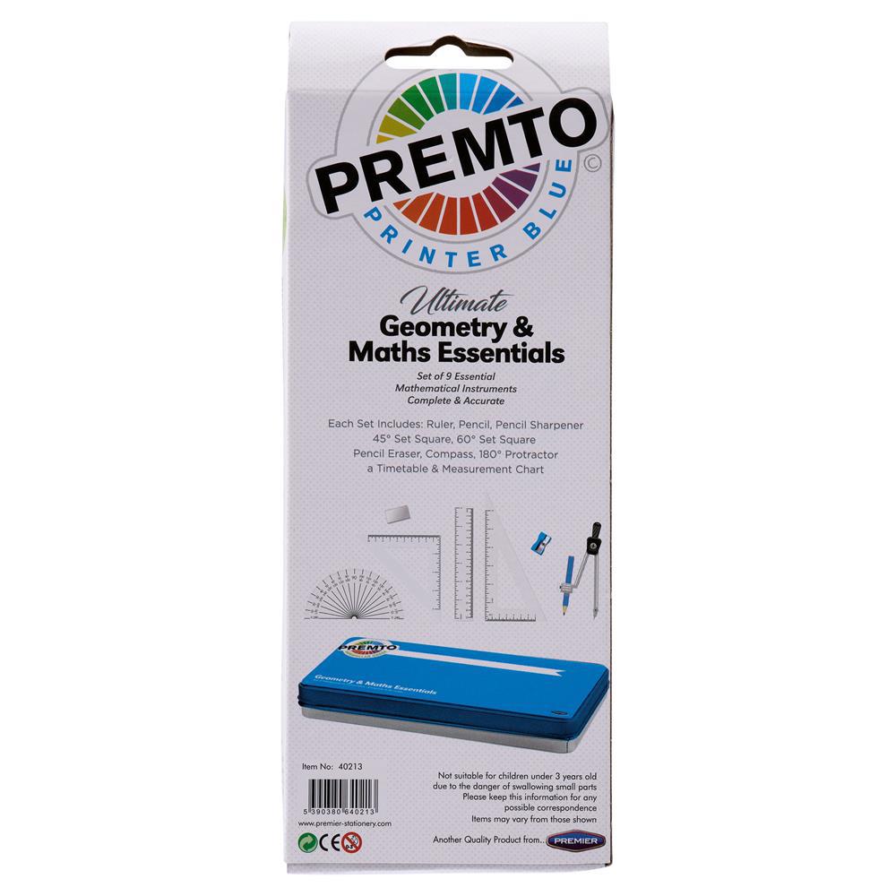 Premto - Maths Set - 9 Piece - Printer Blue by Premto on Schoolbooks.ie