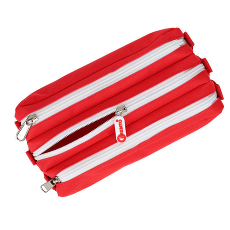 Premto - Pencil Case - 3 Pocket - Ketchup Red by Premto on Schoolbooks.ie