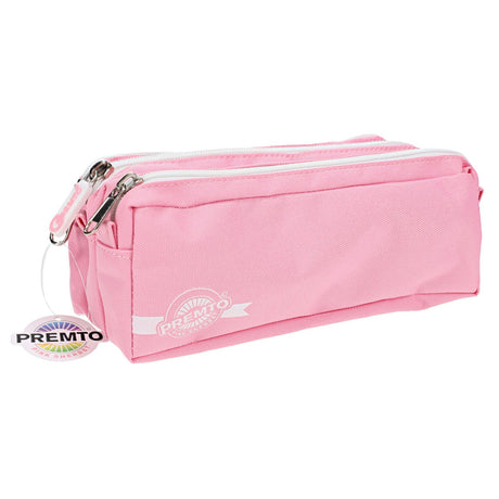 Premto - Pencil Case - 3 Pocket - Pastel - Pink Sherbet by Premto on Schoolbooks.ie