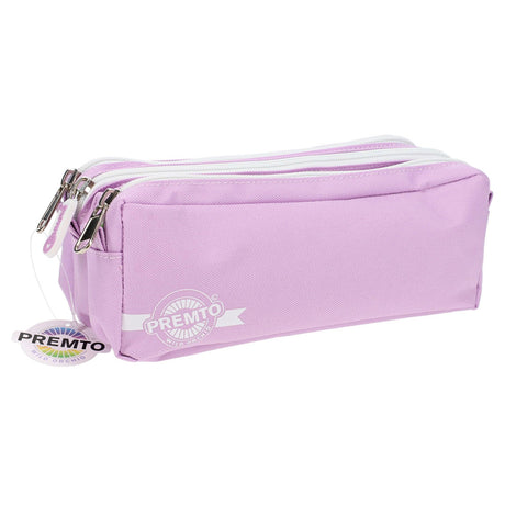 Premto - Pencil Case - 3 Pocket - Pastel - Wild Orchid by Premto on Schoolbooks.ie