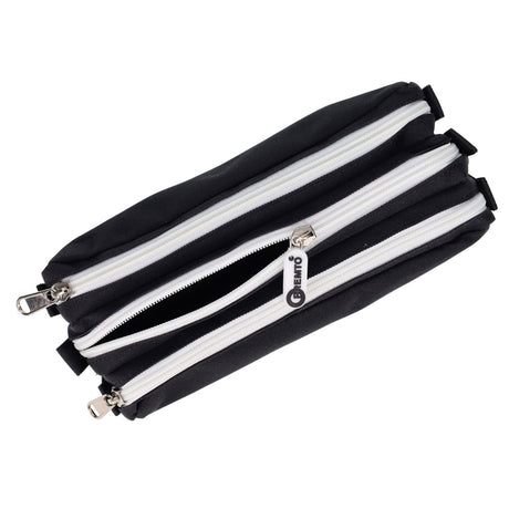 Premto - Pencil Case - 3 Pocket - Jet Black by Premto on Schoolbooks.ie