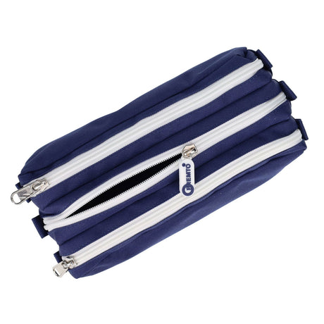 Premto - Pencil Case - 3 Pocket - Admiral Blue by Premto on Schoolbooks.ie