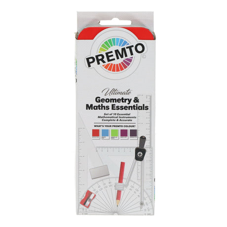 Premto - Maths Set - 9 Piece - Asst by Premto on Schoolbooks.ie