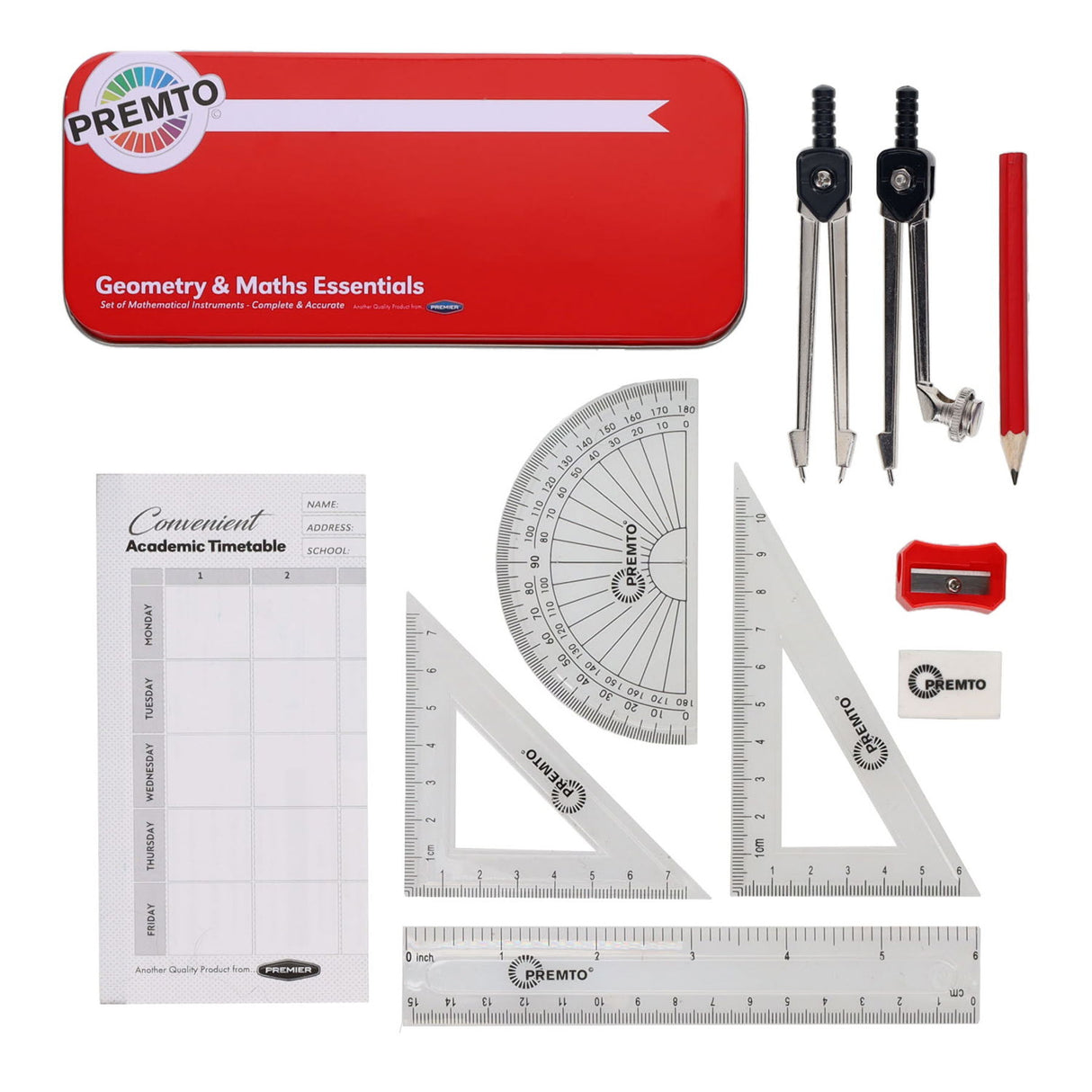 Premto - Maths Set - 9 Piece - Asst