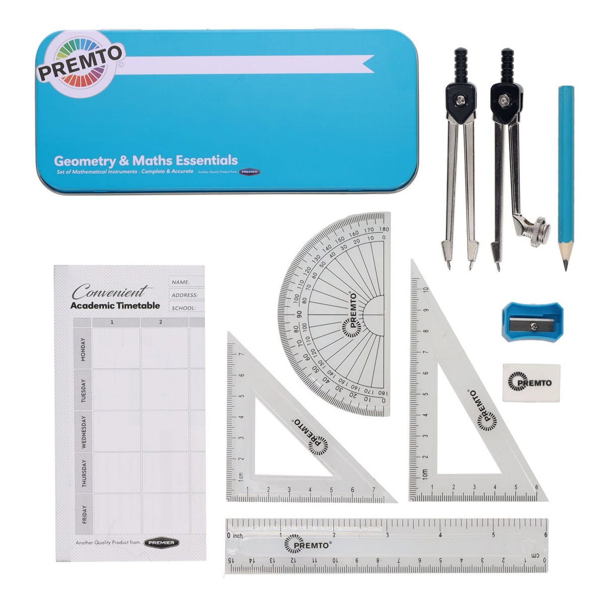 Premto - Maths Set - 9 Piece - Asst