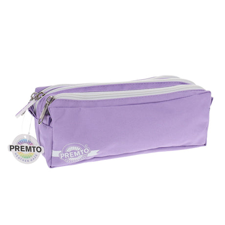 Premto - Pencil Case - 3 Pocket - Pastel - Heather Haze by Premto on Schoolbooks.ie