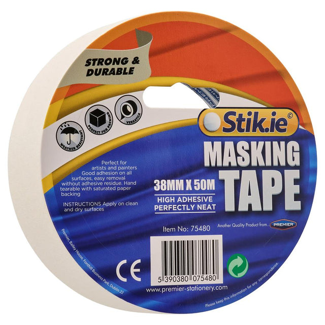 Stik-ie Roll Masking Tape - 50m X 38mm by Stik-ie on Schoolbooks.ie