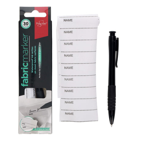 Proscribe - Fabric Marker with 30 Iron-on Tags by ProScribe on Schoolbooks.ie