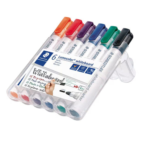 Staedtler - Lumocolor Whiteboard Marker - Bullet Tip - Box of 6 - Assorted Colours by Staedtler on Schoolbooks.ie