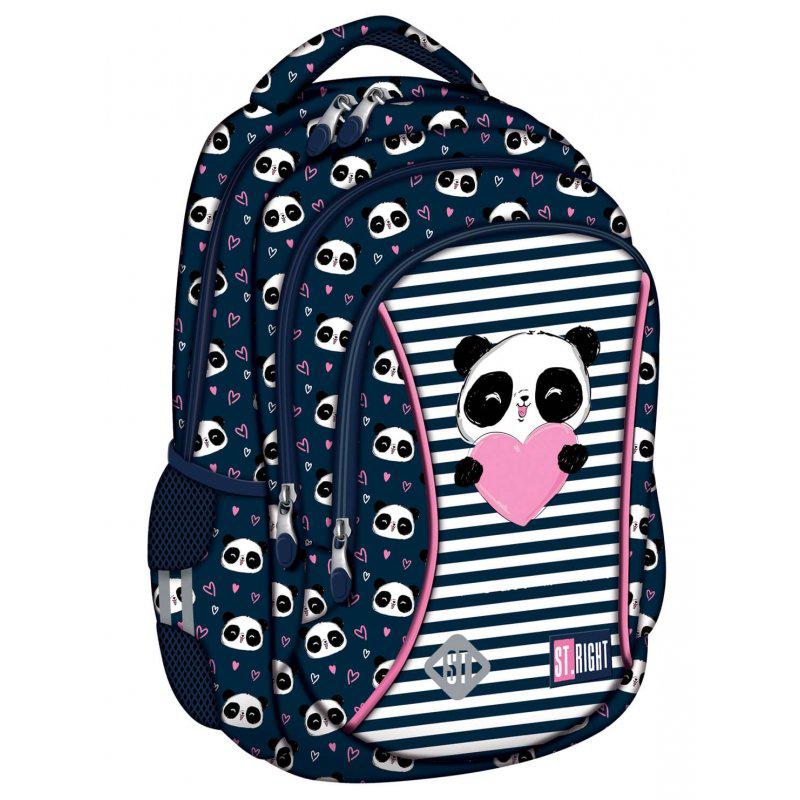 St.Right Panda Love 3 Compartment Backpack Schoolbooks.ie