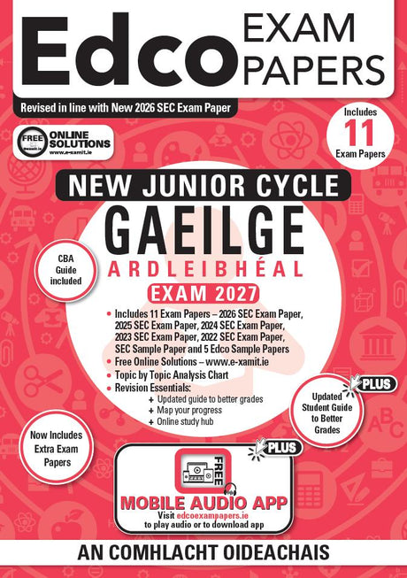 Exam Papers - Junior Cycle - Gaeilge / Irish - Ardleibhéal / Higher Level - Exam 2027 by Edco on Schoolbooks.ie