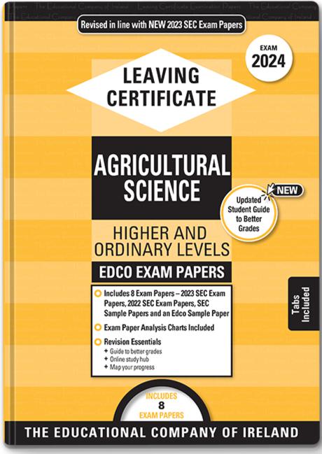 ■ Exam Papers - Leaving Cert - Agricultural Science - Higher & Ordinary Levels - Exam 2024 by Edco on Schoolbooks.ie