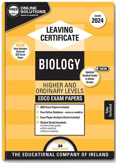 Exam Papers - Leaving Cert - Biology - Higher & Ordinary Levels - Exam 2024 by Edco on Schoolbooks.ie