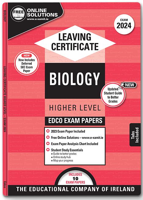 ■ Exam Papers - Leaving Cert - Biology - Higher Level - Exam 2024 by Edco on Schoolbooks.ie