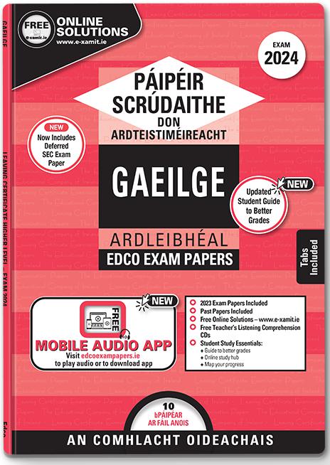 Exam Papers - Leaving Cert - Gaeilge / Irish - Higher Level - Exam 2024 by Edco on Schoolbooks.ie