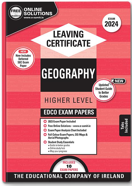 Exam Papers - Leaving Cert - Geography - Higher Level - Exam 2024 by Edco on Schoolbooks.ie