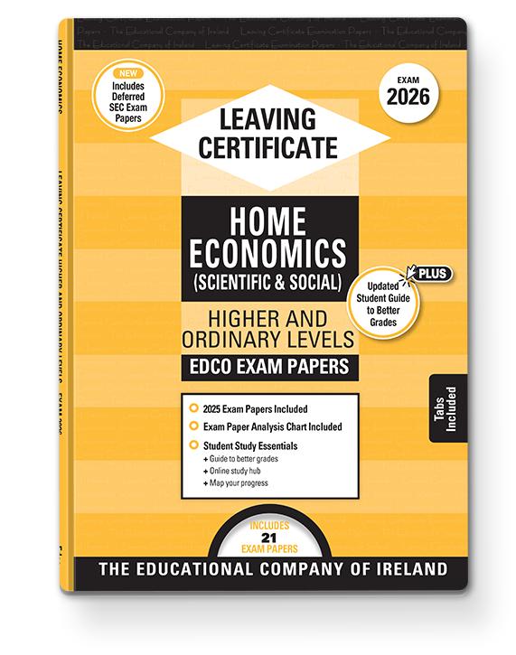 Exam Papers - Leaving Cert - Home Economics - Higher & Ordinary Levels - Exam 2026 by Edco on Schoolbooks.ie