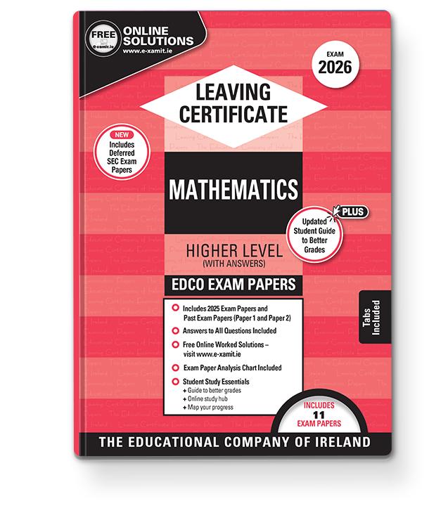 Exam Papers - Leaving Cert - Maths - Higher Level - Exam 2026 by Edco on Schoolbooks.ie