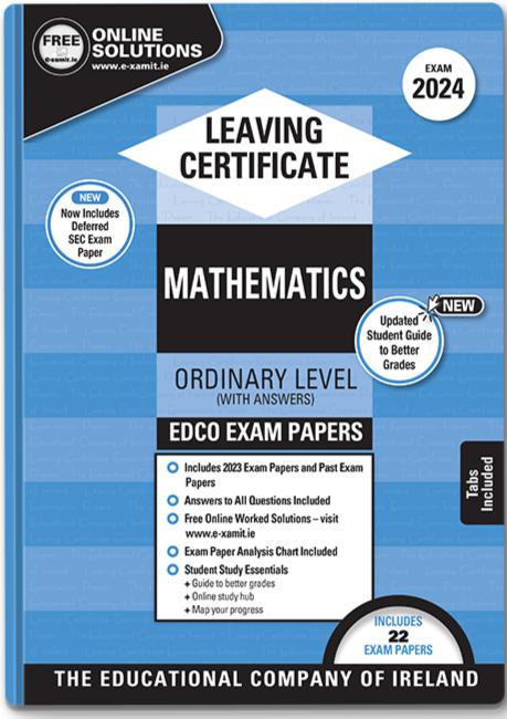 Exam Papers - Leaving Cert - Maths - Ordinary Level - Exam 2024 by Edco on Schoolbooks.ie