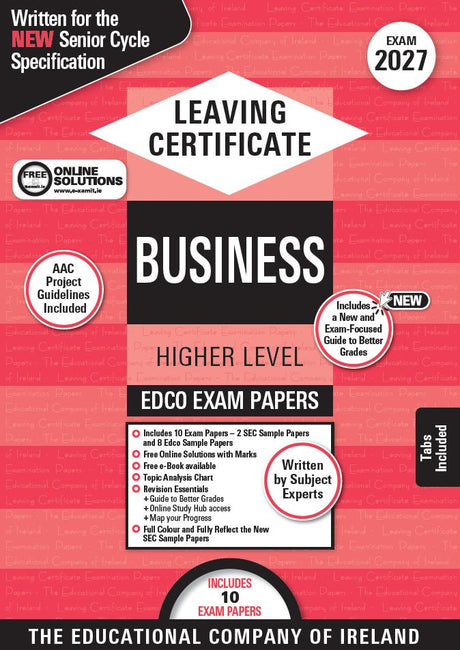 Exam Papers - Leaving Cert - Business - Higher Level - Exam 2027 by Edco on Schoolbooks.ie