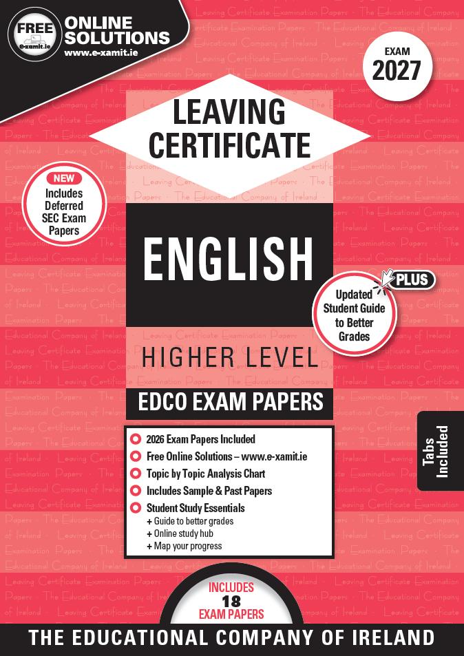 Exam Papers - Leaving Cert - English - Higher Level - Exam 2027 by Edco on Schoolbooks.ie