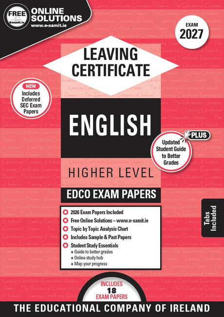 Exam Papers - Leaving Cert - English - Higher Level - Exam 2027 by Edco on Schoolbooks.ie