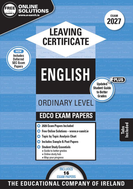 Exam Papers - Leaving Cert - English - Ordinary Level - Exam 2027 by Edco on Schoolbooks.ie