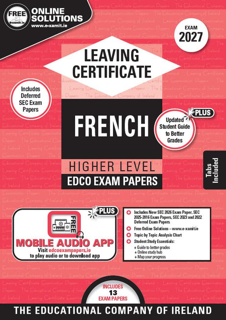 Exam Papers - Leaving Cert - French - Higher Level - Exam 2027 by Edco on Schoolbooks.ie