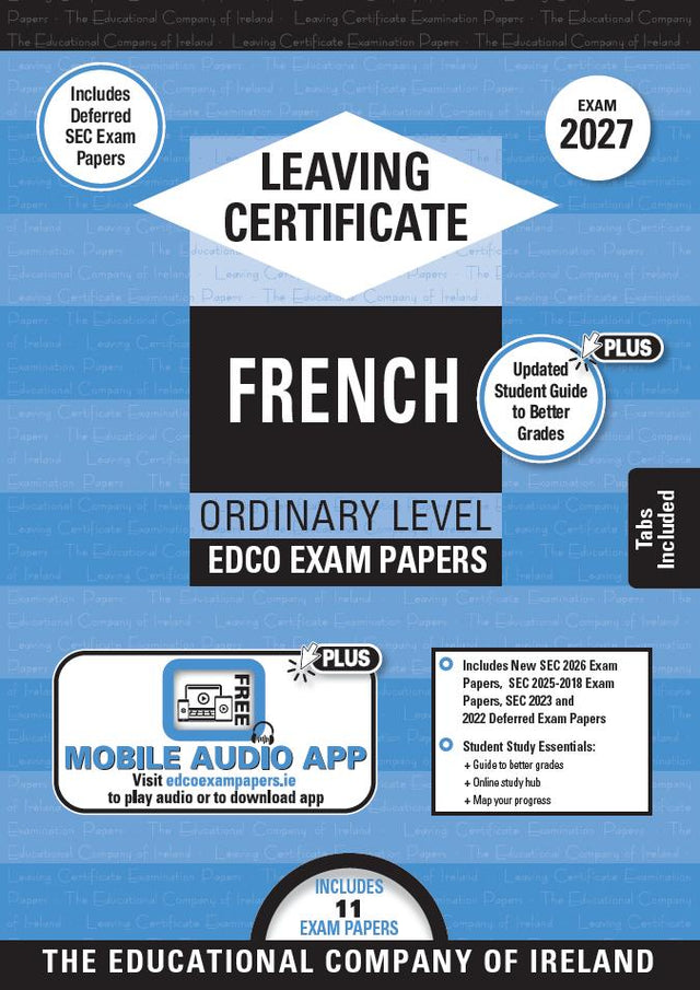 Exam Papers - Leaving Cert - French - Ordinary Level - Exam 2027 by Edco on Schoolbooks.ie