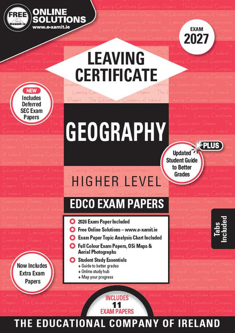 Exam Papers - Leaving Cert - Geography - Higher Level - Exam 2027 by Edco on Schoolbooks.ie