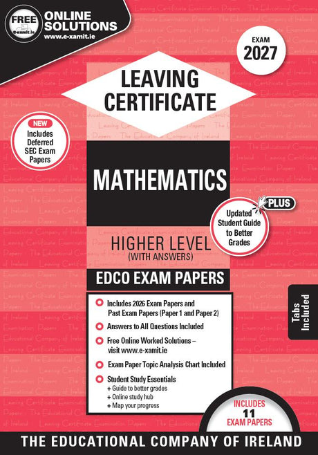 Exam Papers - Leaving Cert - Maths - Higher Level - Exam 2027 by Edco on Schoolbooks.ie