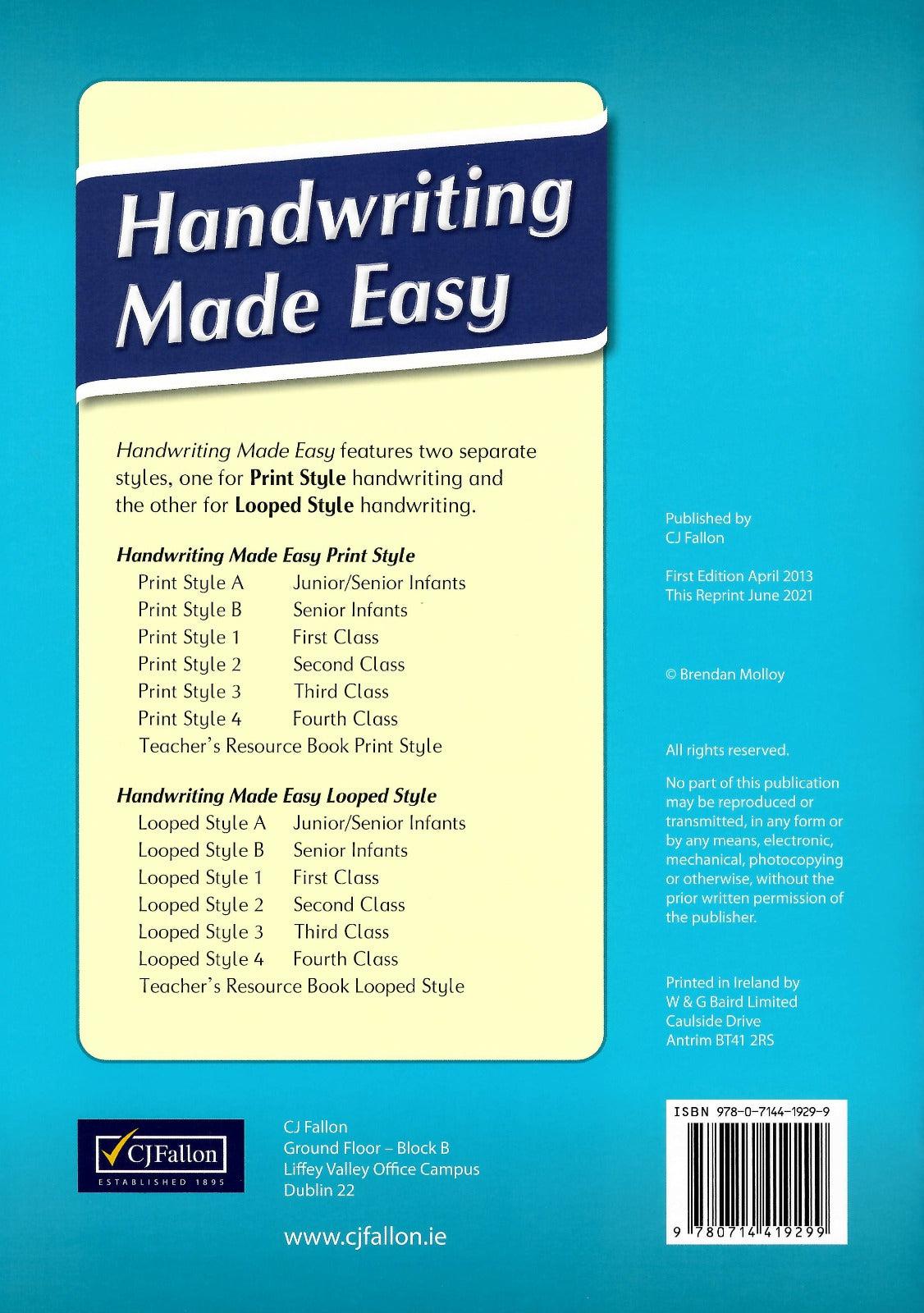 Handwriting Made Easy - Looped Style 3 by CJ Fallon on Schoolbooks.ie