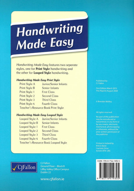 Handwriting Made Easy - Looped Style 4 by CJ Fallon on Schoolbooks.ie