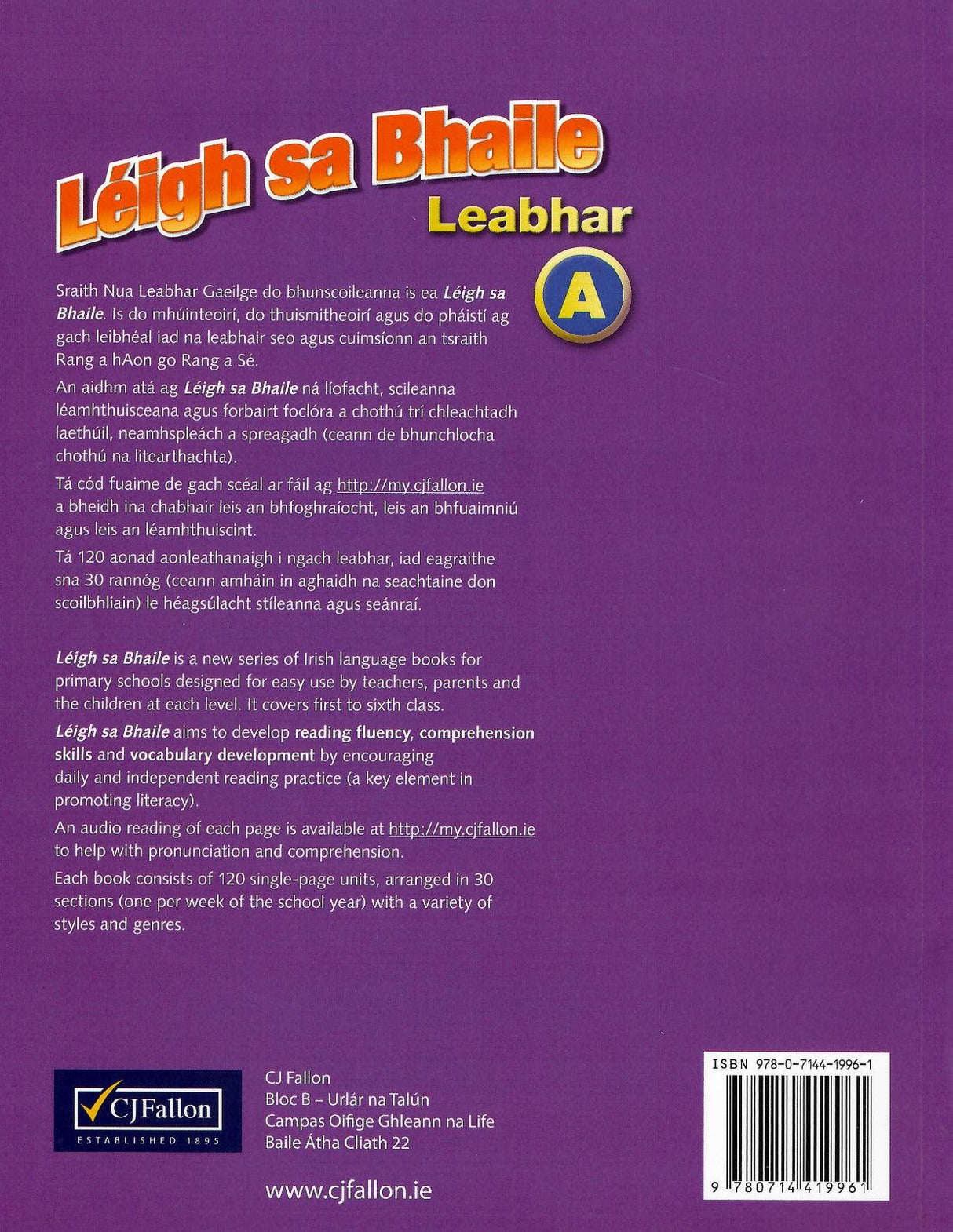 ■ Leigh sa Bhaile A - 1st Class - 1st / Old Edition by CJ Fallon on Schoolbooks.ie